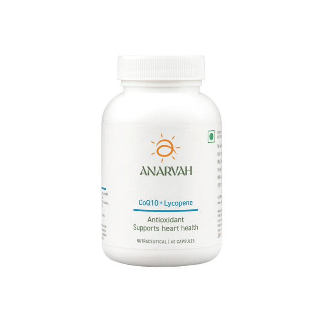Anarvah CoQ10 + Lycopene | Cardio Vascular Health Supplement | 60 Veg Capsules