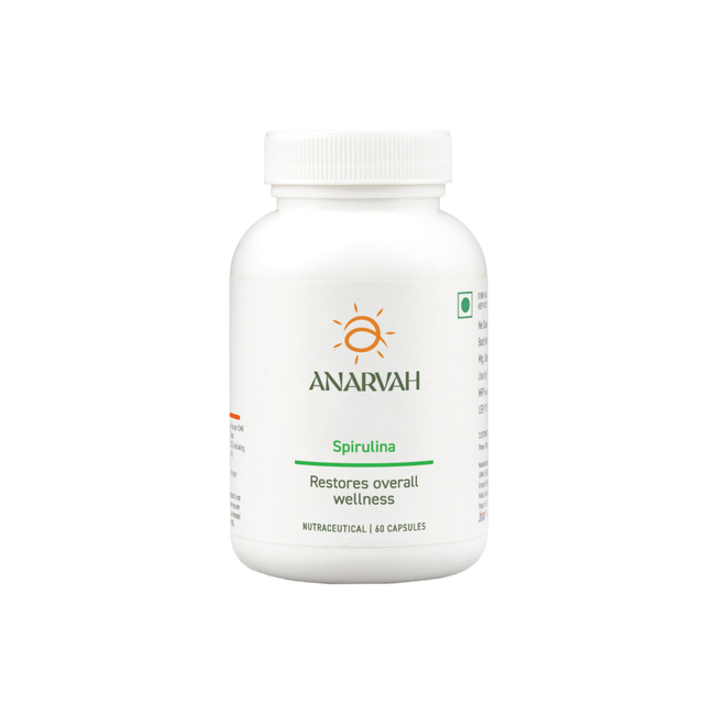 Anarvah Spirulina Capsules 800 mg |Detox Supplement | 60 Veg Capsules