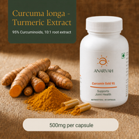 Anarvah Curcumin Gold 500 mg | Joint & Bones Health Supplement | 60 Veg Capsules