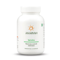 Anarvah Spirulina 800mg Capsules - Immunity Detox & Energy Superfood Supplement 60 Veg Capsules India